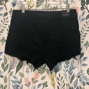 American Eagle, black, stretchy denim shorts